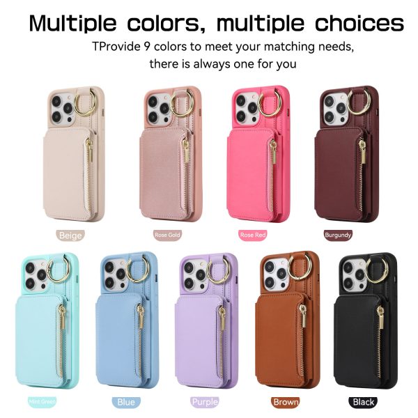 Lanyard Multi-card PU Leather Case for iPhone 7-14 series
