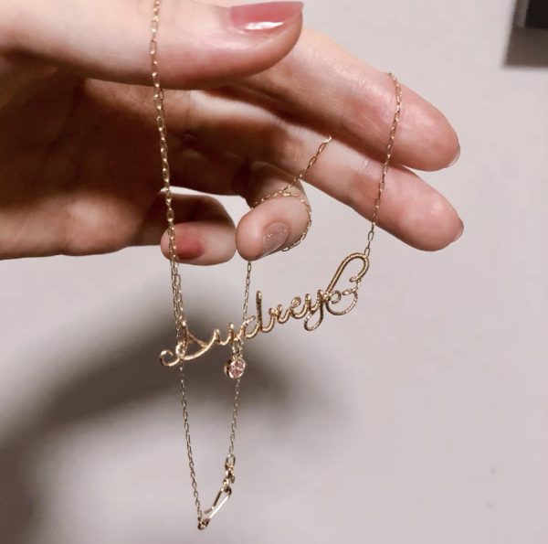 Handcrafts personalized 14K Gold Filled initial collarbone necklace