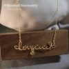 Handcrafts personalized 14K Gold Filled initial collarbone necklace